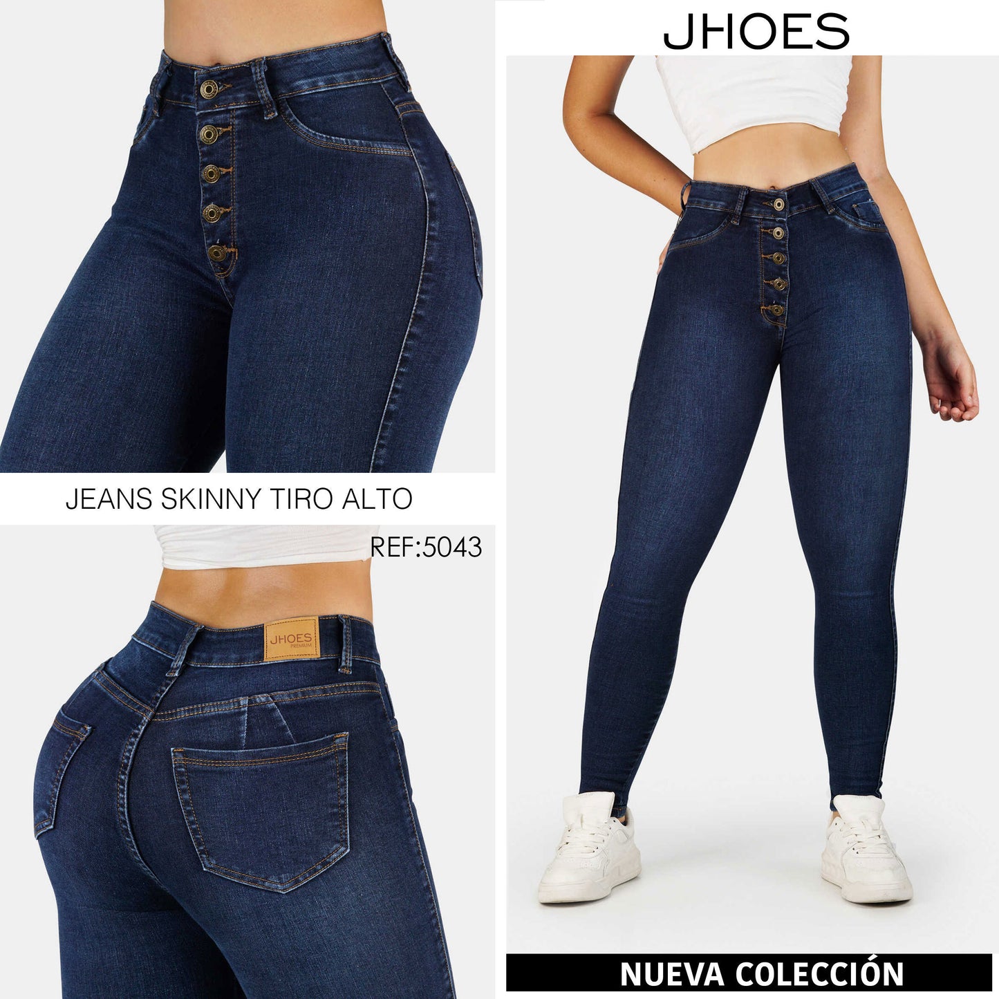 Jean Skinny Strech Tiro alto, Ref 5043