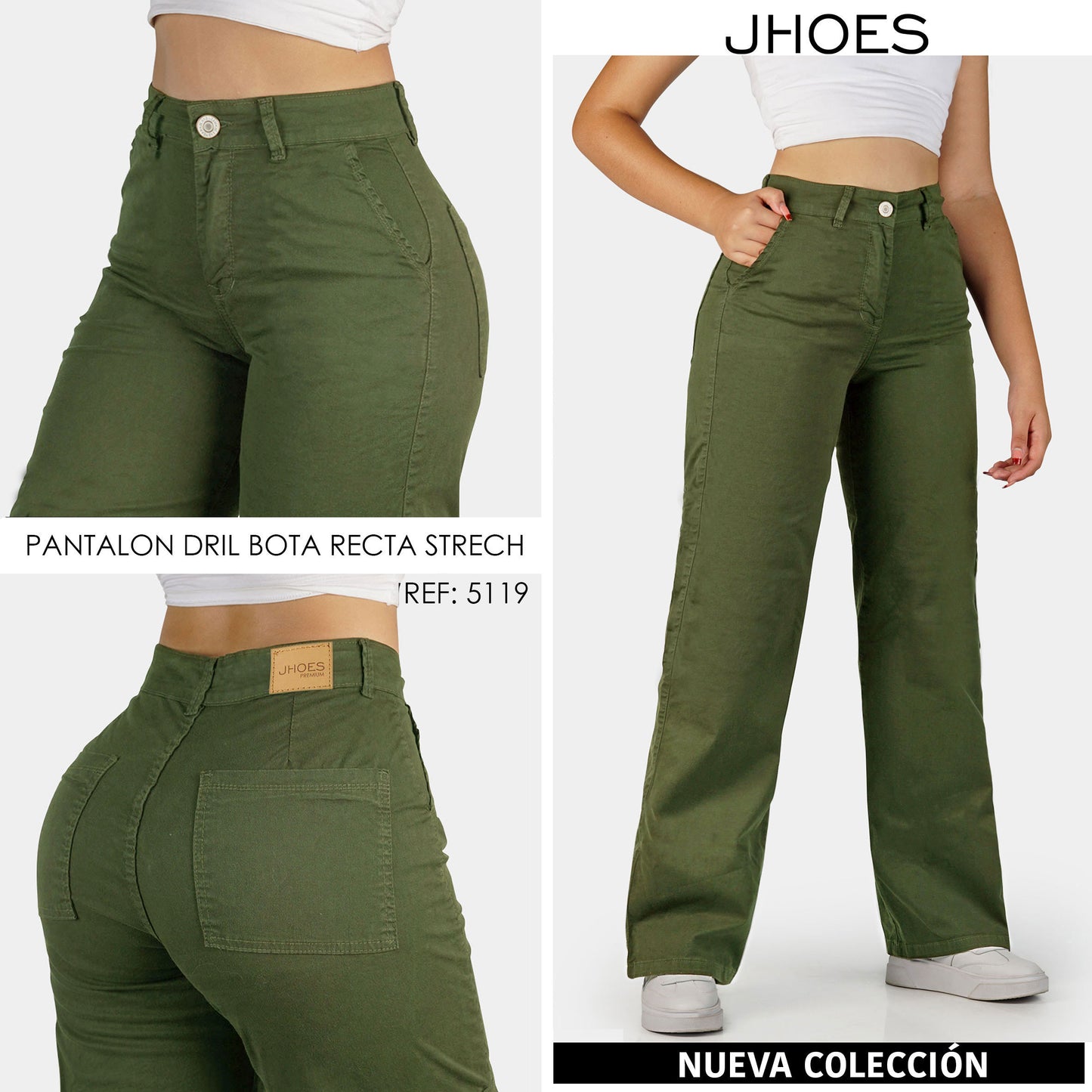 Pantalon Dril Bota Recta, Ref 5119