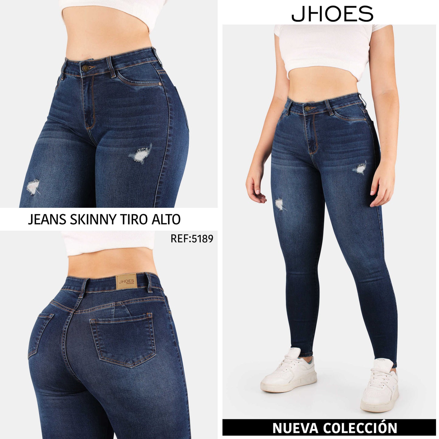 Jean Skinny Strech Tiro alto, Ref 5189