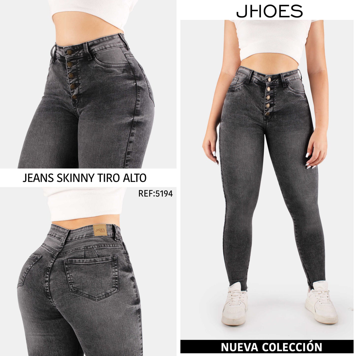 Jean Skinny Strech Tiro alto, Ref 5194