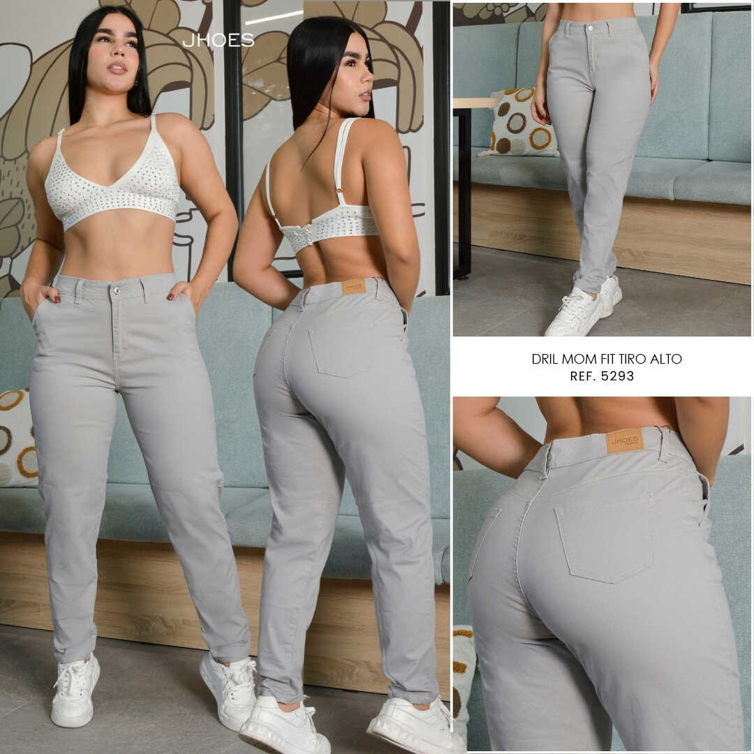 Dril Mom Fit Strech Tiro alto, Ref 5293