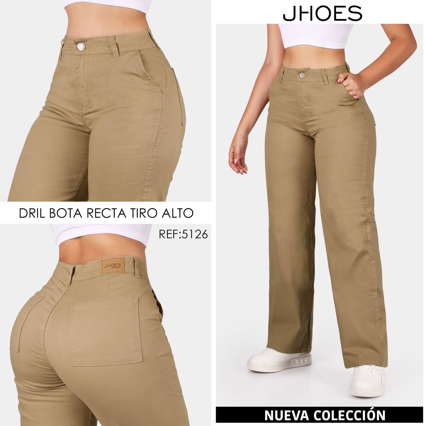 Dril Bota Recta Strech Tiro alto, Ref 5126