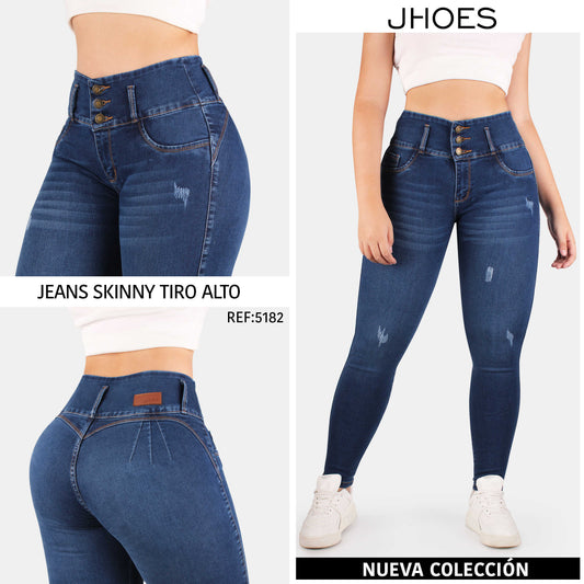 Jean Skinny, pretina ancha, strech Tiro alto, Ref 5182
