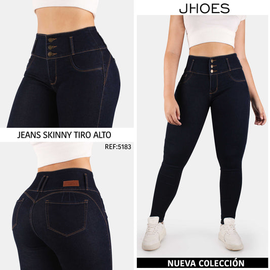 Jean Skinny, pretina ancha, strech Tiro alto, Ref 5183