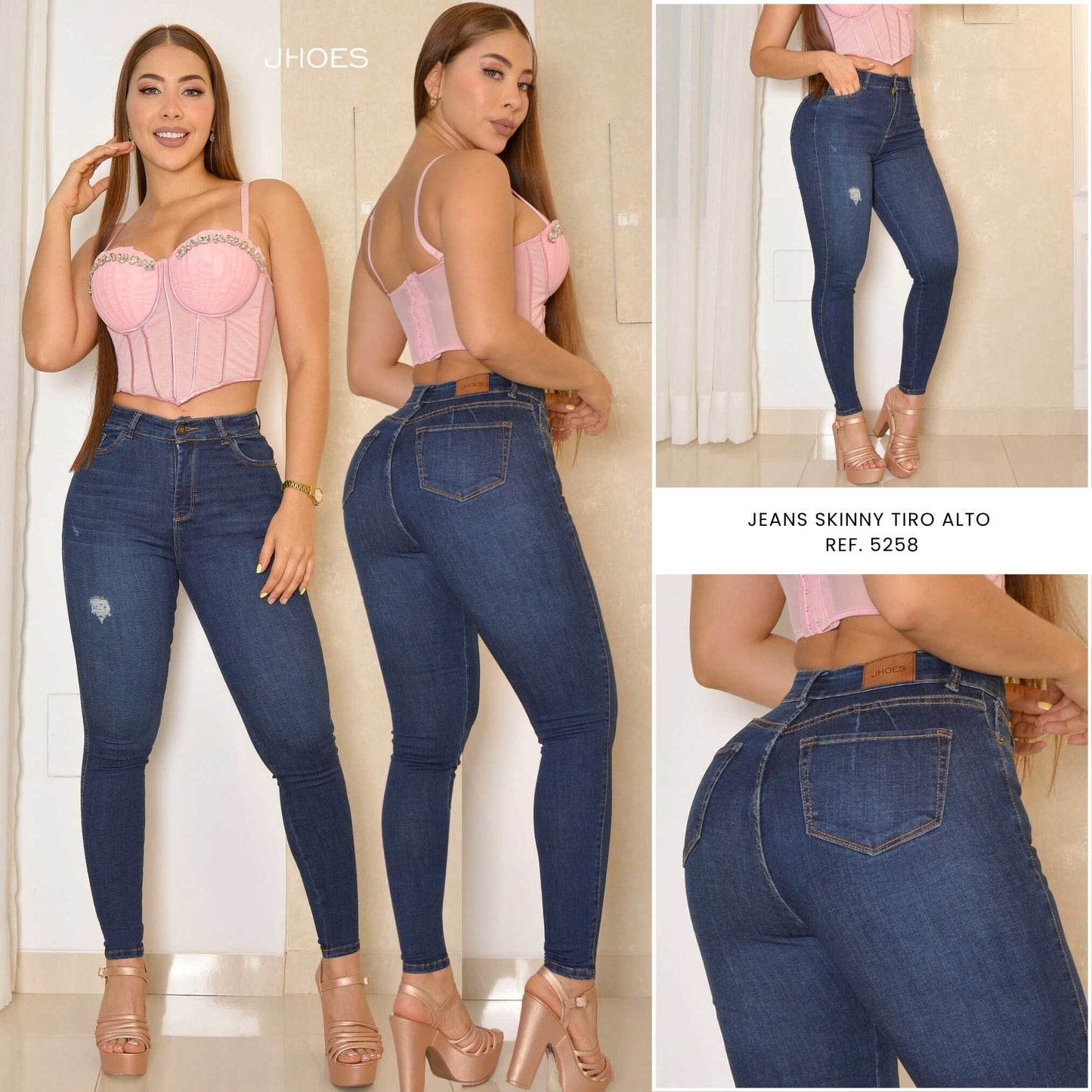 Jean Skinny Strech Tiro alto, Ref 5258